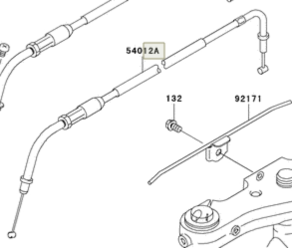 KAWASAKI VN1600 03 Трос газа 54012-0070 - KAWASAKI ТРОСИКИ - прочее - Мотозапчасти - Интернет-магазин мотоэкипировки и мотозапчастей MотоГанза
