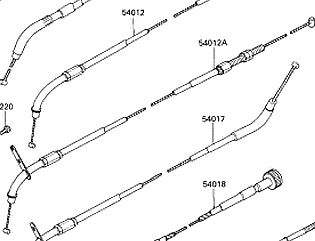 KAWASAKI оригинал Трос возврата VN400 93 - KAWASAKI ТРОСИКИ - прочее - Мотозапчасти - Интернет-магазин мотоэкипировки и мотозапчастей MотоГанза