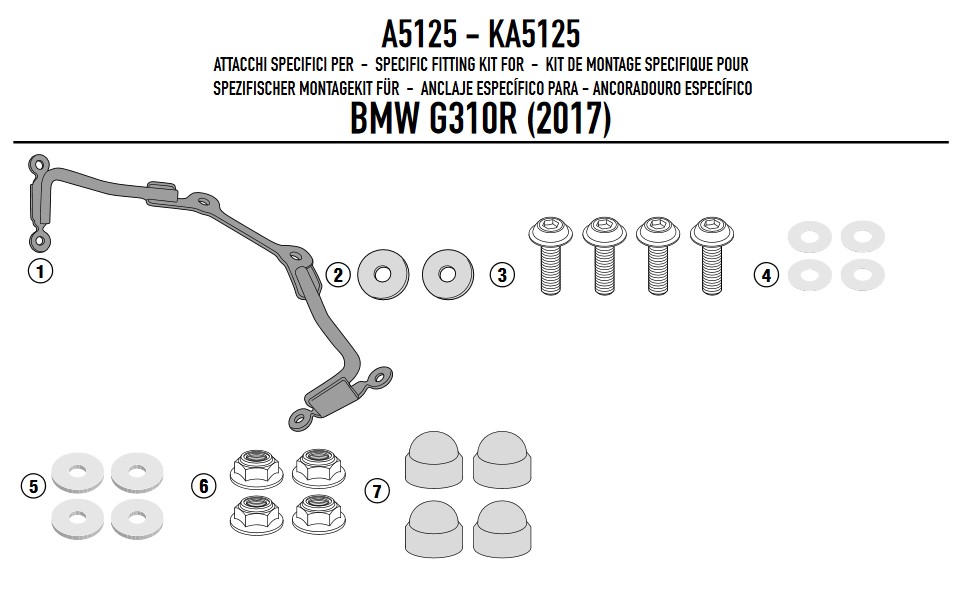 GIVI Крепеж ветрового стекла BMW G 310 R (17-18) - Лобовые стекла GIVI  - лобовые стекла - Аксессуары - Интернет-магазин мотоэкипировки и мотозапчастей MотоГанза