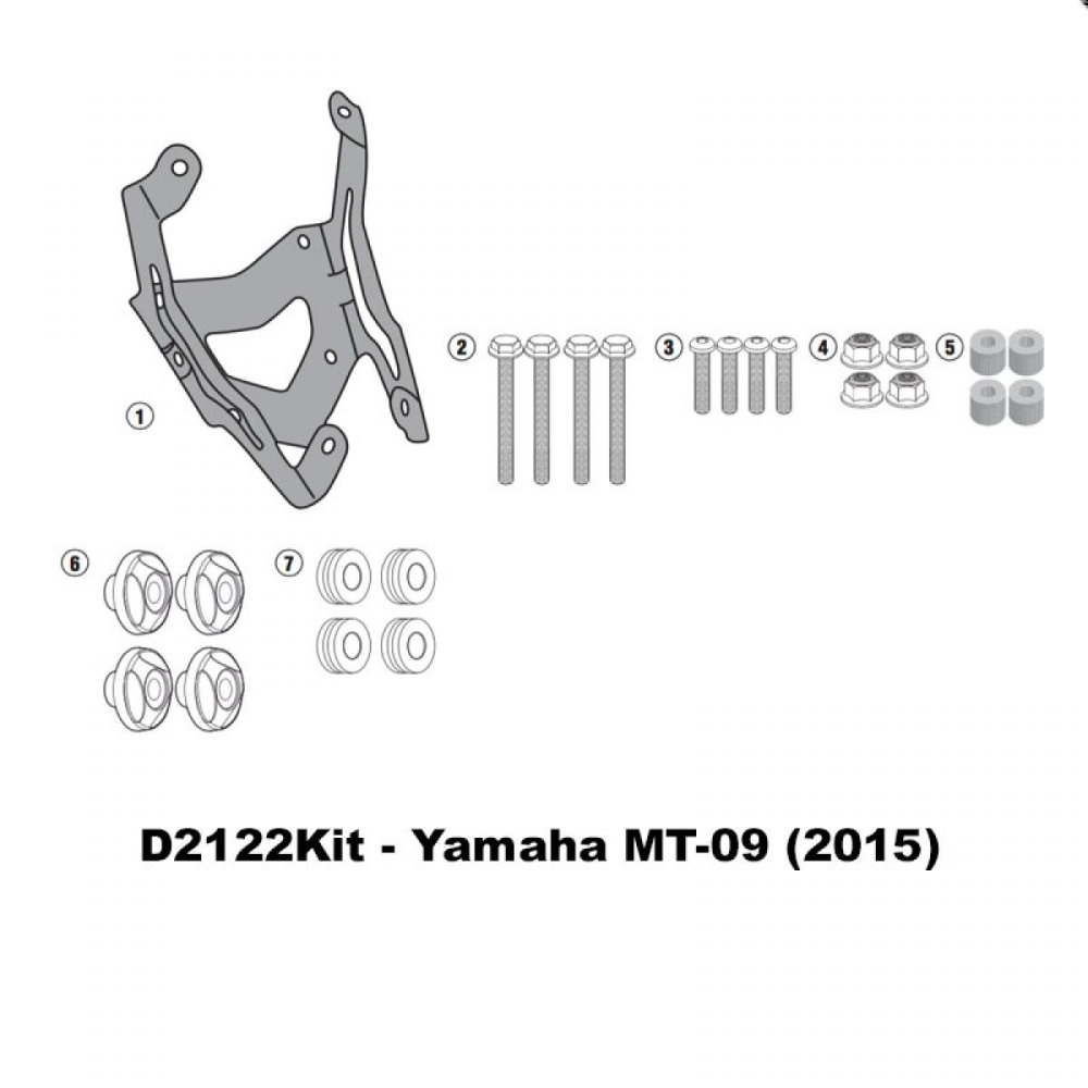 GIVI Крепеж ветрового стекла 2122DT Yamaha MT-09 Tracer (15-17) - Лобовые стекла GIVI  - лобовые стекла - Аксессуары - Интернет-магазин мотоэкипировки и мотозапчастей MотоГанза