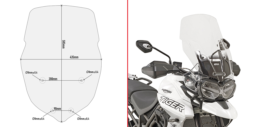 GIVI Стекло ветровое YAMAHA TRACER 900 / TRACER 900 GT (18-19) - Лобовые стекла GIVI  - лобовые стекла - Аксессуары - Интернет-магазин мотоэкипировки и мотозапчастей MотоГанза