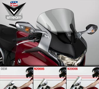 N20005 Лобовое стекло VStrean Honda VFR1200 спортивное - NATIONAL CYCLE - Аксессуары - Интернет-магазин мотоэкипировки и мотозапчастей MотоГанза