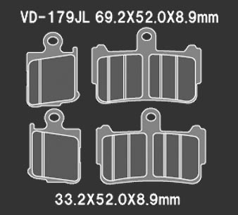 Тормозные колодки VESRAH VD 179JL - VESRAH дисковые - тормозные колодки - Мотозапчасти - Интернет-магазин мотоэкипировки и мотозапчастей MотоГанза
