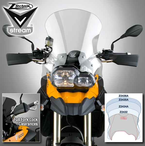 Z2434A Лобовое стекло  прозрачное  VSTREAM спортивное для BMW  F800GS,BMW F650GS2 - ZTECHNIK - Аксессуары - Интернет-магазин мотоэкипировки и мотозапчастей MотоГанза