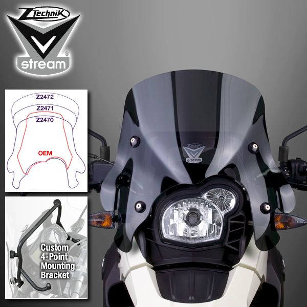 Z2470 Лобовое стекло  черное VSTREAM спортивное для BMW G 650 GS /Sertao 2011-2013 - ZTECHNIK - Аксессуары - Интернет-магазин мотоэкипировки и мотозапчастей MотоГанза