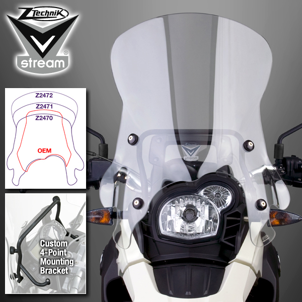 Z2472 Лобовое стекло прозрачное VSTREAM высокое для BMW G 650 GS /Sertao 2011-2013 - ZTECHNIK - Аксессуары - Интернет-магазин мотоэкипировки и мотозапчастей MотоГанза