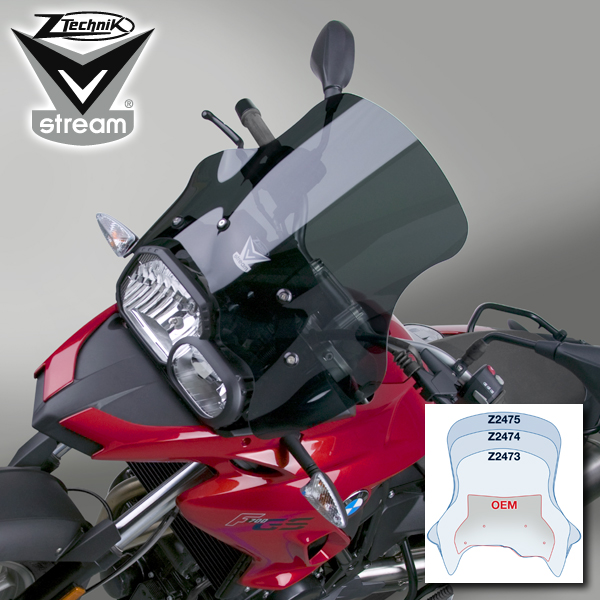  Z2473 Лобовое стекло черное  VSTREAM спортивное для BMW F700GS - ZTECHNIK - Аксессуары - Интернет-магазин мотоэкипировки и мотозапчастей MотоГанза