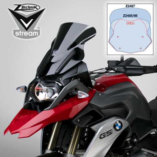 Z2485 Лобовое стекло  черное  VSTREAM, низкое для BMW R1200GS LC - ZTECHNIK - Аксессуары - Интернет-магазин мотоэкипировки и мотозапчастей MотоГанза