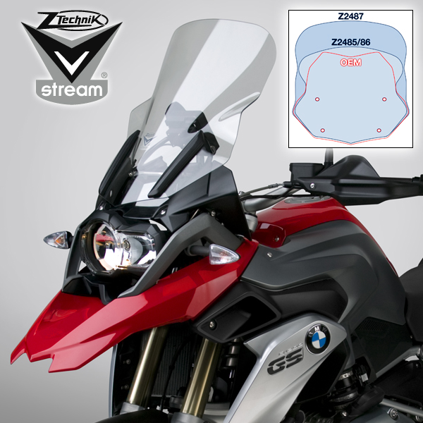 Z2487 Лобовое стекло  прозрачное VSTREAM высокое для BMW R1200GS LC - ZTECHNIK - Аксессуары - Интернет-магазин мотоэкипировки и мотозапчастей MотоГанза
