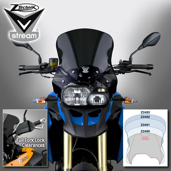 Z2490 Лобовое стекло  черное VSTREAM спортивное для BMW F800GS, BMW F650GS Twin  - ZTECHNIK - Аксессуары - Интернет-магазин мотоэкипировки и мотозапчастей MотоГанза