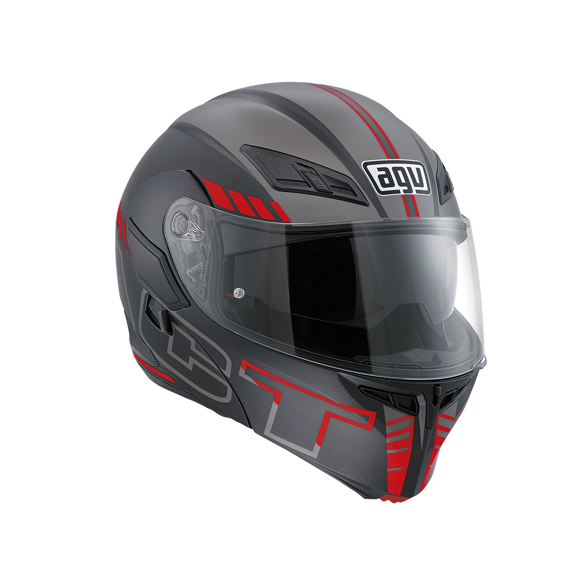 AGV Шлем COMPACT ST черно-красно-серебряный - AGV - Мотошлемы - Интернет-магазин мотоэкипировки и мотозапчастей MотоГанза