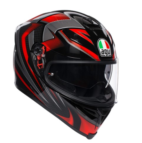 AGV Шлем K-5 S HURRICANE 2.0 черный/красный - AGV - Мотошлемы - Интернет-магазин мотоэкипировки и мотозапчастей MотоГанза