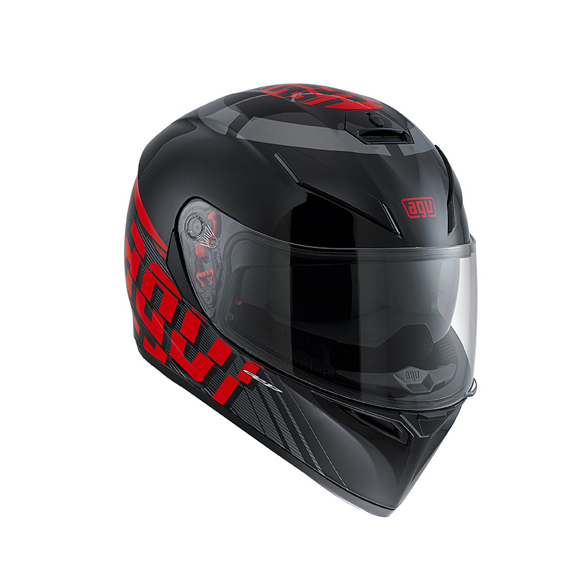 AGV Шлем K-3 SV MYTH черно-серо-красный - AGV - Мотошлемы - Интернет-магазин мотоэкипировки и мотозапчастей MотоГанза