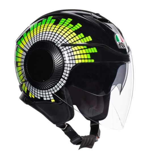 AGV Шлем ORBYT GINZA черный/желтый/зеленый - AGV - Мотошлемы - Интернет-магазин мотоэкипировки и мотозапчастей MотоГанза