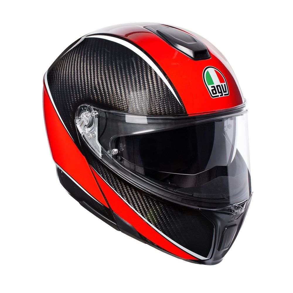 AGV Шлем SPORTMODULAR AERO карбон/красный - AGV - Мотошлемы - Интернет-магазин мотоэкипировки и мотозапчастей MотоГанза