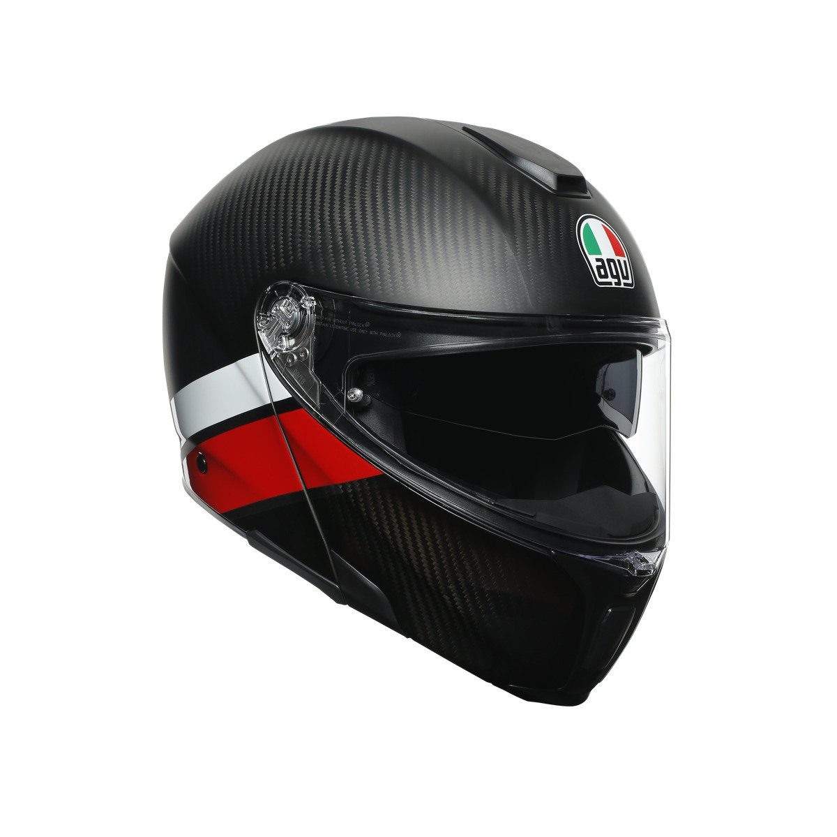 AGV Шлем SPORTMODULAR LAYER карбон/красный/белый - AGV - Мотошлемы - Интернет-магазин мотоэкипировки и мотозапчастей MотоГанза