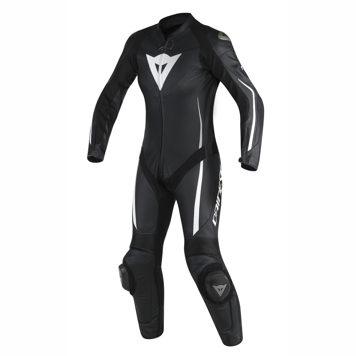 DAINESE Комбинезон кожаный ASSEN цельный женский черно-белый перфорированный  - DAINESE Комбинезоны - куртки - Мотоэкипировка - Интернет-магазин мотоэкипировки и мотозапчастей MотоГанза