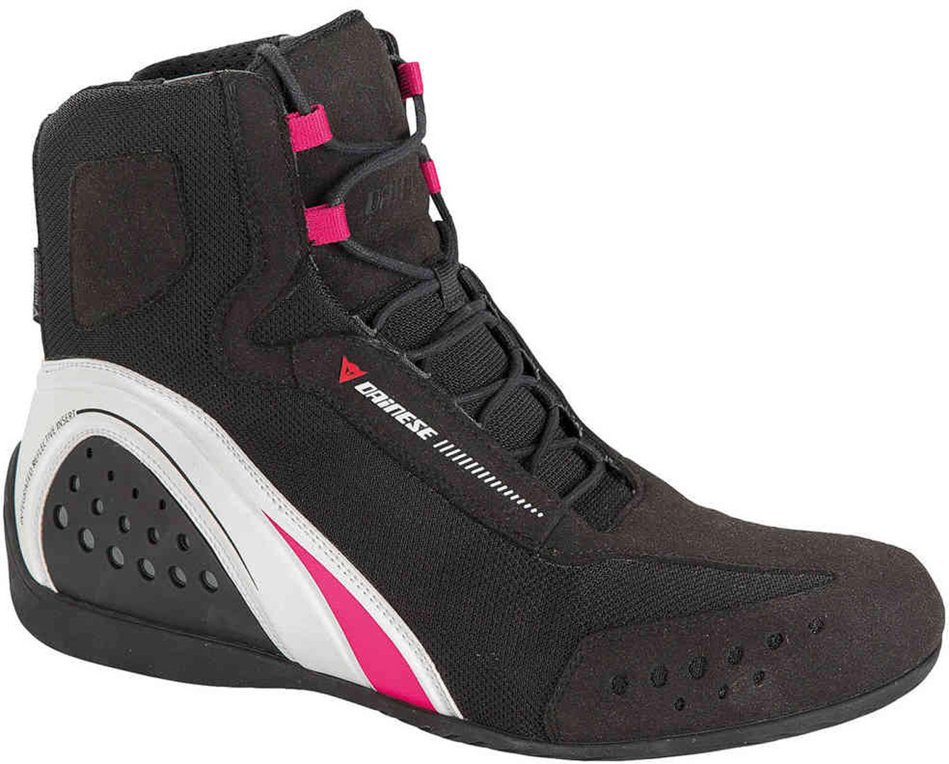 DAINESE Ботинки женские MOTORSHOE AIR T76 черно-бело-розовые (фуксия) - DAINESE Ботинки - боты - Мотоэкипировка - Интернет-магазин мотоэкипировки и мотозапчастей MотоГанза