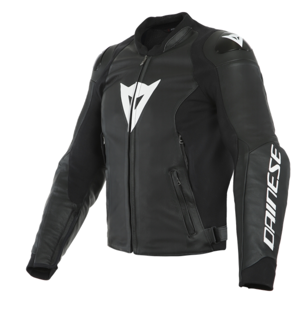 DAINESE Куртка кожаная SPORT PRO 622 черно-белая перфорированная - DAINESE Куртки - куртки - Мотоэкипировка - Интернет-магазин мотоэкипировки и мотозапчастей MотоГанза