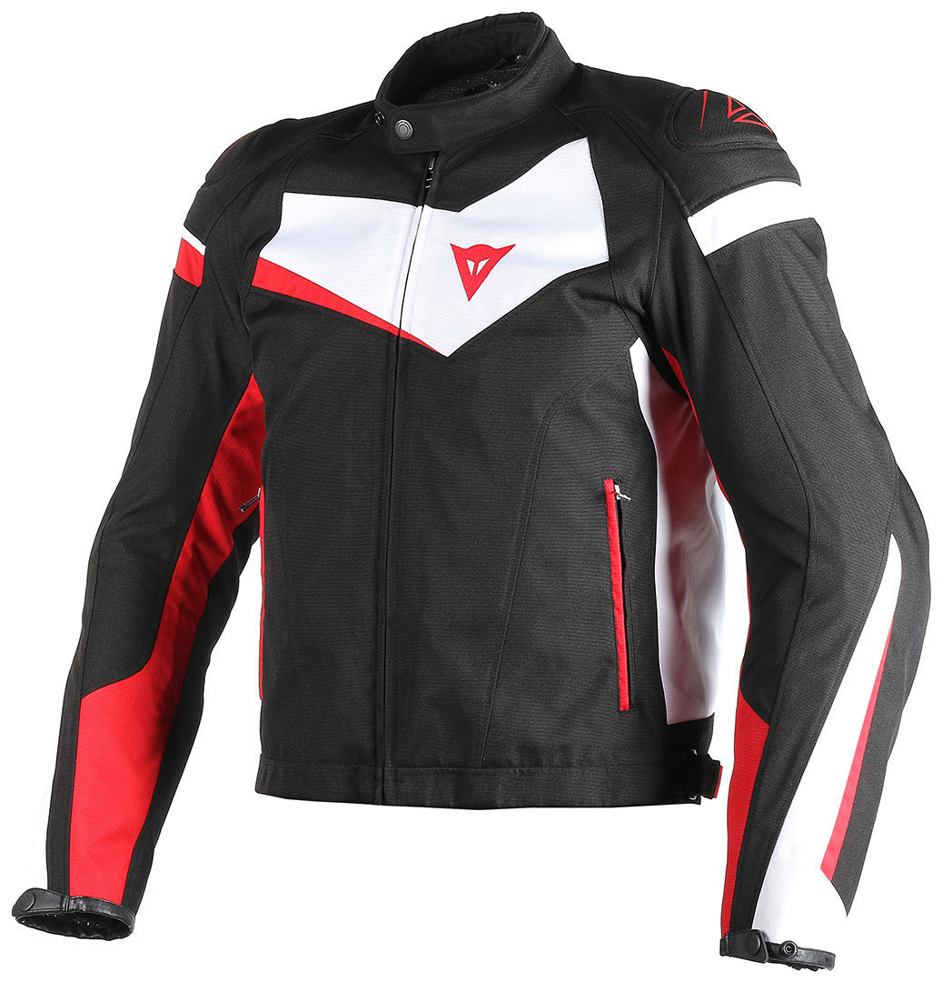 DAINESE Куртка VELOSTER TEX 858 черно-бело-красная - DAINESE Куртки - куртки - Мотоэкипировка - Интернет-магазин мотоэкипировки и мотозапчастей MотоГанза