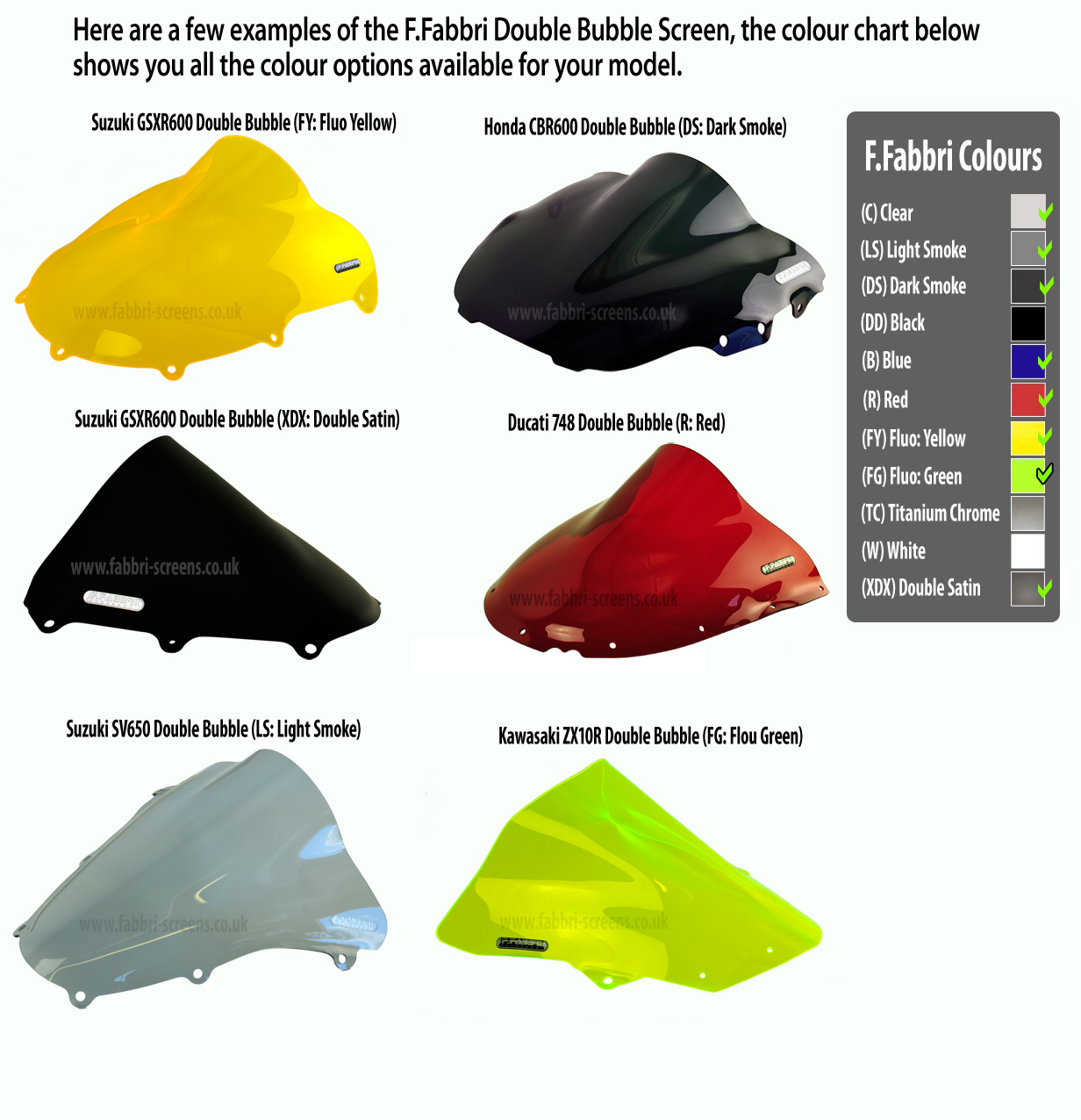 F.FABRI Лобовое стекло BULK053C ZX10R 04-05 прозрачное Double Bubble - Лобовые стекла FABBRI - лобовые стекла - Аксессуары - Интернет-магазин мотоэкипировки и мотозапчастей MотоГанза