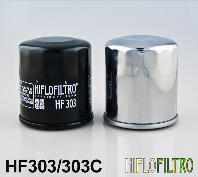 Масляный фильтр HI FLO HF303C (хромированный) - Масляные фильтры - Мотозапчасти - Интернет-магазин мотоэкипировки и мотозапчастей MотоГанза