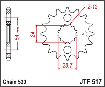 JT Звезда передняя JTF517.17 - Звезды JT - цепи и звезды - Мотозапчасти - Интернет-магазин мотоэкипировки и мотозапчастей MотоГанза
