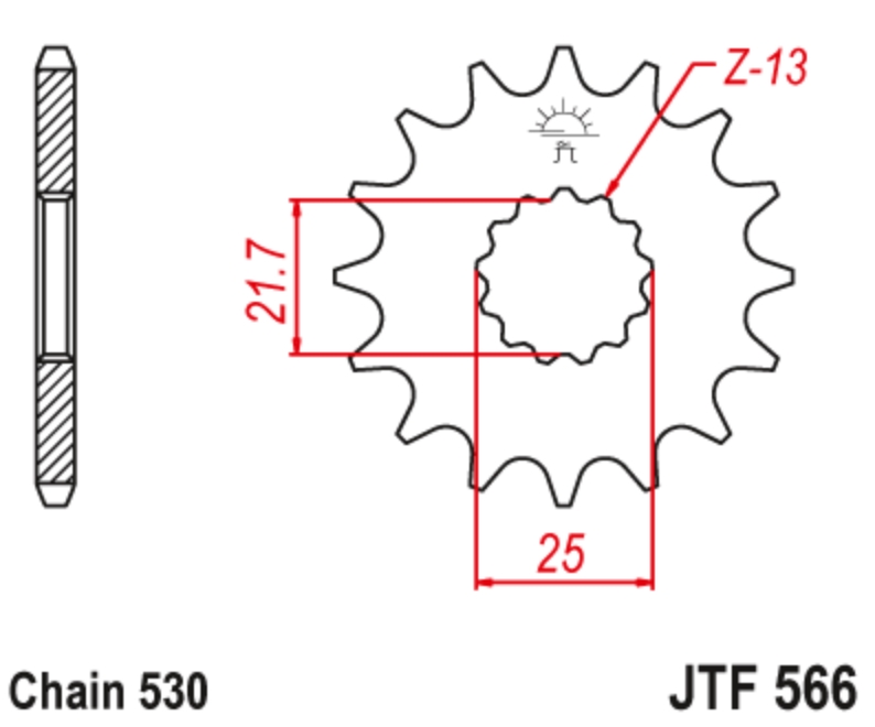 JT Звезда передняя JTF566.15 - Звезды JT - цепи и звезды - Мотозапчасти - Интернет-магазин мотоэкипировки и мотозапчастей MотоГанза