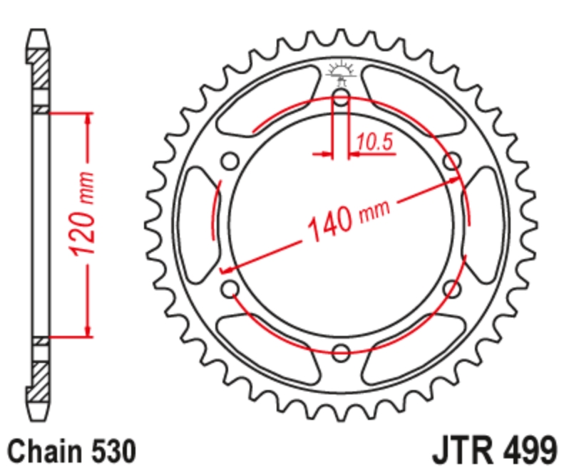 JT Звезда задняя JTR499.52 - Звезды JT - цепи и звезды - Мотозапчасти - Интернет-магазин мотоэкипировки и мотозапчастей MотоГанза