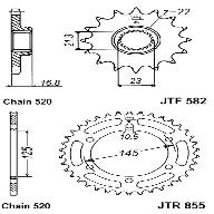 Звезда задняя DCR 855.48 XJ 600 Diversion