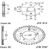 Звезда передняя DCF 513.18 GSX1400 01-02