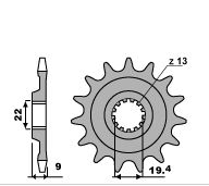 PBR Звезда передняя 2259 C13 - Звезды PBR - цепи и звезды - Мотозапчасти - Интернет-магазин мотоэкипировки и мотозапчастей MотоГанза