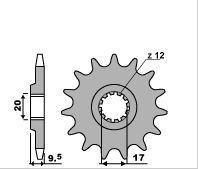 PBR Звезда передняя 7005 C14 - Звезды PBR - цепи и звезды - Мотозапчасти - Интернет-магазин мотоэкипировки и мотозапчастей MотоГанза