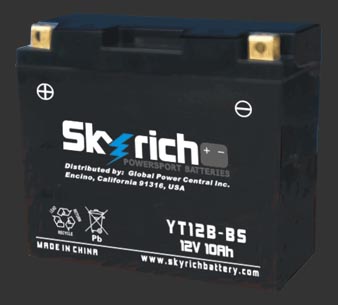 Аккумулятор SKYRICH YT12A-BS - Аккумуляторы SKYRICH - аккумуляторы - Мотозапчасти - Интернет-магазин мотоэкипировки и мотозапчастей MотоГанза