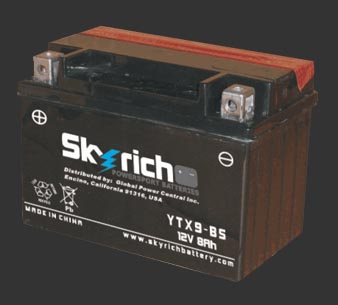 Аккумулятор SKYRICH YTX9-BS - Аккумуляторы SKYRICH - аккумуляторы - Мотозапчасти - Интернет-магазин мотоэкипировки и мотозапчастей MотоГанза