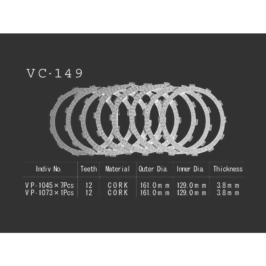 Диски сцепления VC-149 (10 044 000) - Диски сцепления VESRAH - сцепление - Мотозапчасти - Интернет-магазин мотоэкипировки и мотозапчастей MотоГанза