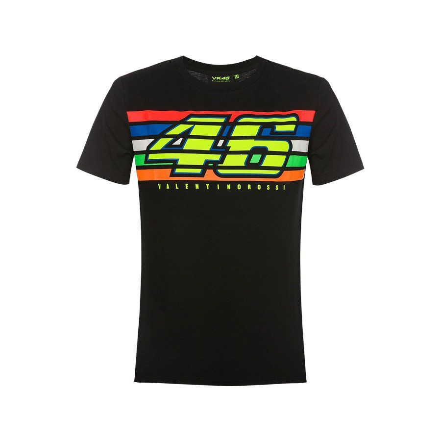 VR46 Футболка STRIPES черная - VR 46 - прочее - Мотоэкипировка - Интернет-магазин мотоэкипировки и мотозапчастей MотоГанза