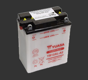 Аккумулятор YUASA YB12AL-A2 с электролитом - Аккумуляторы YUASA - аккумуляторы - Мотозапчасти - Интернет-магазин мотоэкипировки и мотозапчастей MотоГанза
