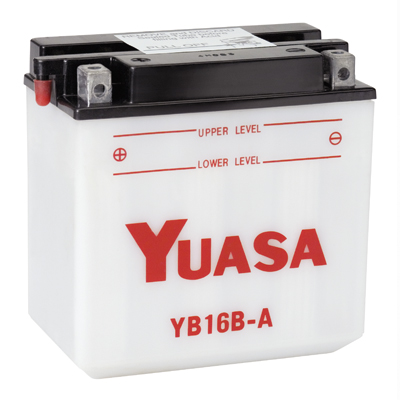 Аккумулятор YUASA YB16B-A - Аккумуляторы YUASA - аккумуляторы - Мотозапчасти - Интернет-магазин мотоэкипировки и мотозапчастей MотоГанза