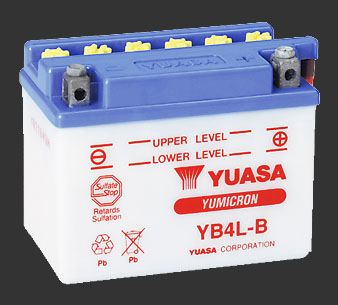 Аккумулятор YUASA YB4L-B - Аккумуляторы YUASA - аккумуляторы - Мотозапчасти - Интернет-магазин мотоэкипировки и мотозапчастей MотоГанза
