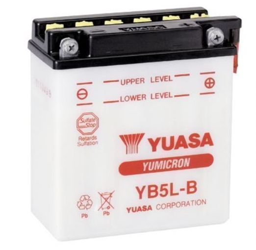 Аккумулятор YUASA YB5L-B - Аккумуляторы YUASA - аккумуляторы - Мотозапчасти - Интернет-магазин мотоэкипировки и мотозапчастей MотоГанза