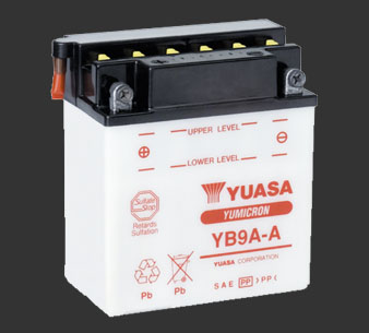 Аккумулятор YUASA YB9A-A - Аккумуляторы YUASA - аккумуляторы - Мотозапчасти - Интернет-магазин мотоэкипировки и мотозапчастей MотоГанза