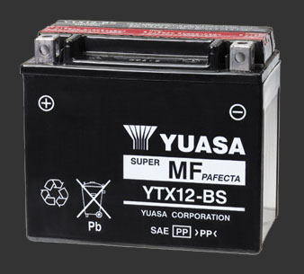 Аккумулятор YUASA YTX12-BS - Аккумуляторы YUASA - аккумуляторы - Мотозапчасти - Интернет-магазин мотоэкипировки и мотозапчастей MотоГанза
