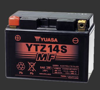 Аккумулятор YUASA YTZ14S - Аккумуляторы YUASA - аккумуляторы - Мотозапчасти - Интернет-магазин мотоэкипировки и мотозапчастей MотоГанза